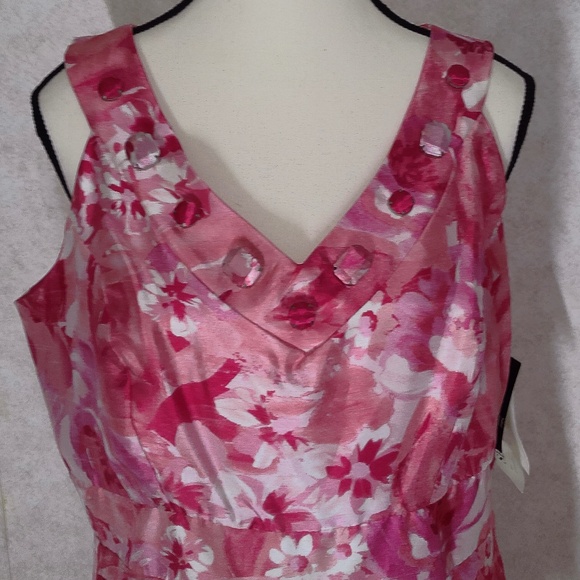 NWT Studio One 2PC Coral Top & Pant Set Back Zip Empire Waist ResortWear Size12 - Picture 4 of 13